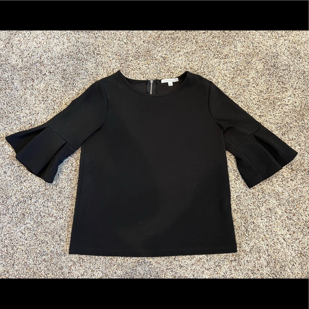 Green Envelope Shirt - Ruffled Cropped Arms